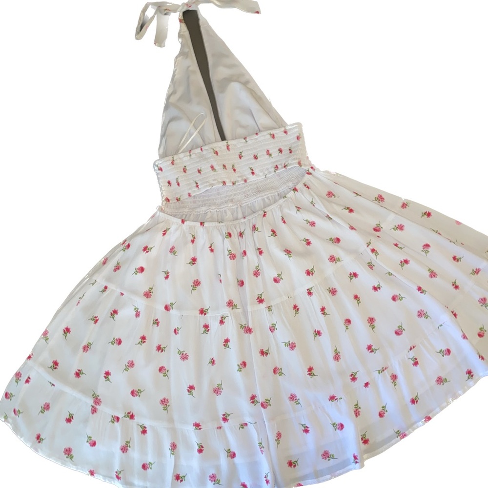 Never worn WAPG White Dress with Pink Flowers